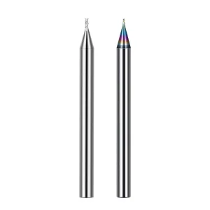 High Precision R0.15 Micro 50mm Ball Nose End Mill Altin Coated 2 Flutes Dlc Coated End Mill For Aluminium