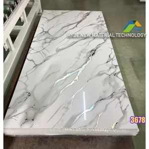 Bathroom Shower Wet Room Decoration Stone Plastic Composite Spc PVC Solid Wall Panel UV Coating Marble Sheet Made in China