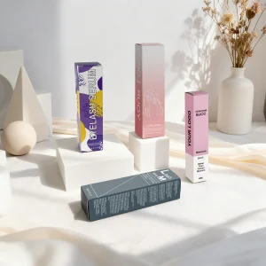 Makeup Foldable Art Paper Box Cosmetics Private Label Factory Package Full Color Gradient Lash Serum Carton Folding Box Printing