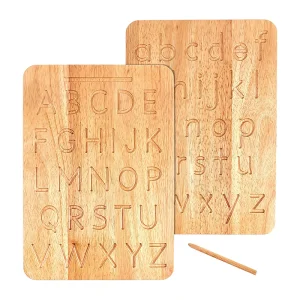 Montessori Educational Wood Alphabet Tracing Board Letter Learning Toy for Kids