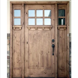 Front Entry Wooden Single Dutch Door with Sidelights and Glass Popular in Canada