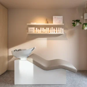 Beige Shampoo Bed Hair Salon Washing Chair for Barbershop