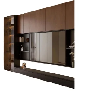 Luxury Modern Wood Wall Mounted TV Console Set