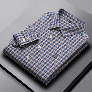 Custom High Quality 100%Cotton Shirts Regular Size Plus Size Stand Collar Long Sleeve Formal Dress Shirt for Men
