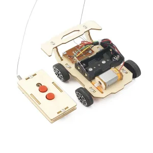 OKYN240226-179 STEM Educational DIY Wooden Wireless Remote Control Toy Car