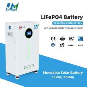 جميع 51.2V 300ah بطارية ليثيوم بايلونتيك 48V بطارية LFP 15kwh LiFePO4 حزمة بطارية لنظام تخزين الطاقة الشمسية ببطارية ليثيوم