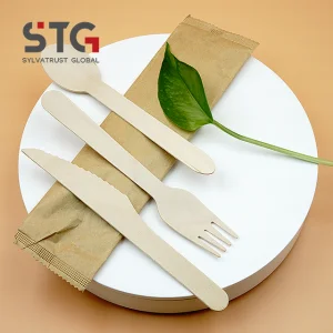 160mm Food Grade Birch Cutlery Set