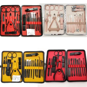 18PCS Professional Nail Salon Beauty Clipper&Pusher&amp; Tweezers&Nipper Tool Products Kit for Manicure&Makup