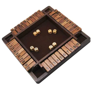 Popular Wooden Math Toys Board Game 4 Side Shut the Box Games for Kids