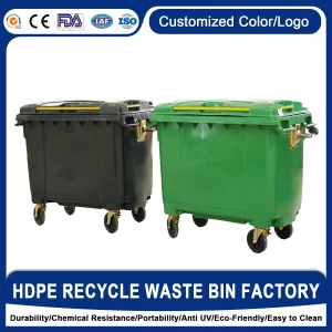 Wholesale Price Public Outdoor Plastic Trash Garbage Can 600L 1100L Waste Bin