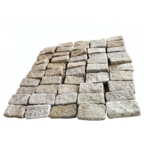 Tumbled Finish G682 Yellow Granite Cobble Stone for Patio Paving