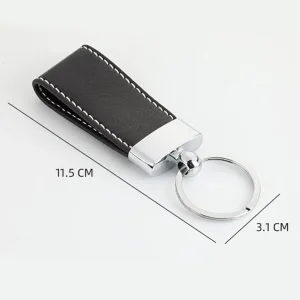 Custom Logo Promotional Metal and Leather Keyring for Business