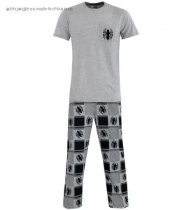 Conjunto de ropa para hombres, mujeres y damas, con impresión suave y ecológica, ropa de casa, camiseta de manga corta de algodón jersey y pantalones, pijamas
