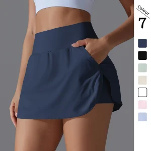 Custom High Quality Women's Sunscreen Yoga Skirt High Waisted Tight Slim-Fit Athletic Golf Skorts Tennis Skirts with Pockets