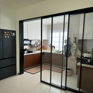 11. Customized Modern Style Extremely Narrow Frame Interior Glass Aluminum Aluminium Sliding Security Door for Studio Living Room, Kitchen, Balcony