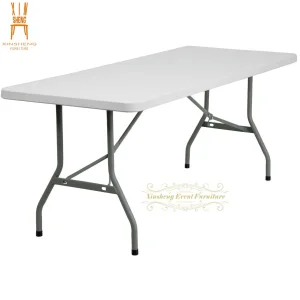 Portable Folding White Rectangular Plastic Outdoor Furniture Folding Tables for Banquet Event Party Catering Dining Camping