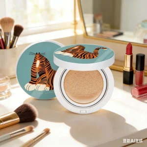 Estuche de maquillaje redondo de plástico
