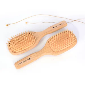 Escova de Cabelo de Bambu Ecológica com Almofada de Ar, Pente de Massagem Portátil para Massagear o Couro Cabeludo, Essenciais para o Lar, Ferramentas para o Banheiro