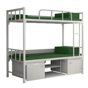 Adjustable Twin Size Modern Metal Bunk Bed Frame with High/Low Profiles for School and Hotel Dormitories