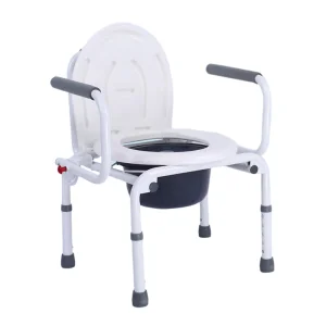 Medical Equipment Toilet Seat Commode Chair Height Adjustable Fixed Cushion Armrest