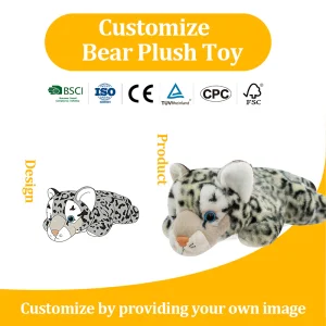 New Plush Simulation Party Style Small Snow Leopard Zoo Animal Toy Bed Decoration Custom Logo ODM OEM Holiday Gift