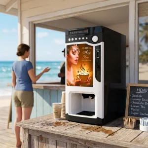 Coin-Operated 3 Type Of Drinks Instant Coffee Vending Machine Support Multiple Value Coin