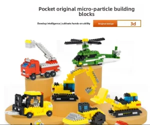 Building Blocks Bagged Cross-border Traffic Engineering Vehicle Excavator Racing Car Micro-Particle Educational Toy ABS Set
