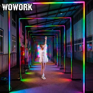 2026 WOWORK Standing Led Giant Frame Neon Wedding Path Tunnel Lights