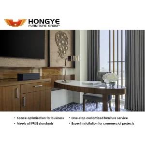 Hospitality Furniture Modern Hotel Suite Bedroom Living Room Wooden Hotel Writing Desk