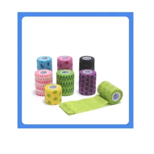 Waterproof Flexible Vet / Veterinary Hand Tear Wrap Printed Cohesive Bandage