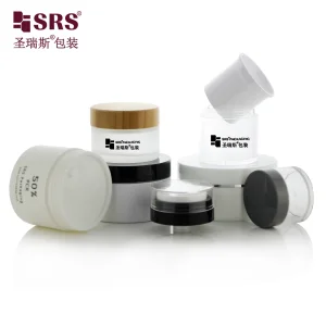 Eco friendly PCR Empty PP 100g 200g 300g 400g 500g Bamboo Plastic Round Cosmetic Packaging Skin Care Airless Dispenser Glass Skincare Face Cream Acrylic PET Jar