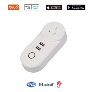 10A Tomada Inteligente Au Tuya com Portas de Carregamento USB Duplas