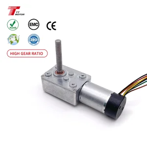 32*46mm Worm Gearbox With 24mm Bldc Motor 90 Degrees Shaft 24 Volt Electric Small Self-locked Motors Low Speed