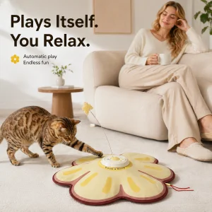 Smart Interactive Cat Toy Motion Activated Automatic Hide and Seek Peekaboo Feather Game