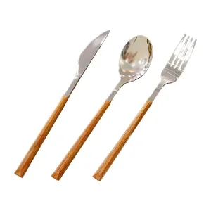 High-Quality Simple stainless steel imitation wood grain tableware