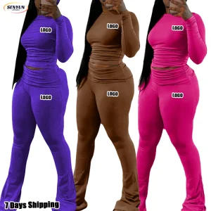 2026 New Luxury Ribbed Women'S Long Sleeve Lounge