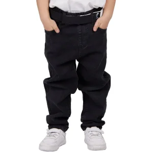Cintura Personalizada Preta Reta Stretch Conforto Calças Infantis