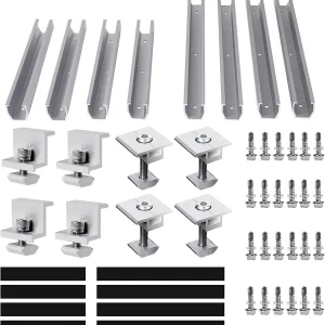 4PCS/Set U Shaped Aluminum Alloy Solar Module Bracket Mounting Rail