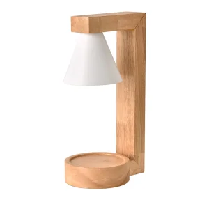 New Wooden Candle Warmer Light Wax Melting Lamp with Metal Shade for Indoor Use