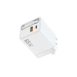 Wholesale 45W GaN Travel AC Charger, US Plug, Multi-port, 65cm Cable, Universal for Office & Home Use, Compatible with Laptops and Digital Devices Supplier, Suppliers