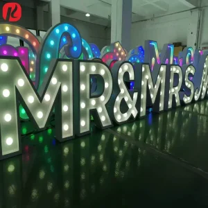 Rason Free-Standing Metal Marquee Bulb Letter Signs