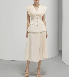 Women Elegant Dress Two Pieces Set High Quality Cocktail Party Robe Vintage Designer Office Lady Vestidos