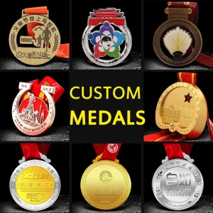 No Minimum Cheap Custom Souvenir Enamel 3D Logo Trophy Award Gold Metal Judo Football Soccer Run Race Triathlon Marathon Running Karate Sport Medal