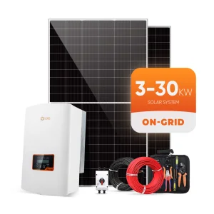 Complete Set 5-30KW Home on Grid Solar Panel System PV Module Inverter Mounting Kit for House Roof