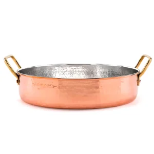 Hand Hammered Modern Design Copper Simmering Pot Copper Exterior Stainless Steel Handles Gas Cooker Applicable Durable