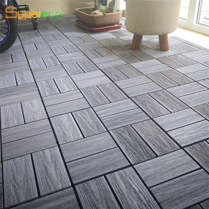 Wood Plastic Composite Flooring WPC Interlocking Deck Tile Outdoor Eco-Friendly DIY Decking Tiles Deep Embossed Composite Tile
