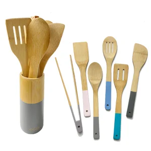 Eco Friendly Cooking Kitchen Cooking Utensil Set Cookware Bamboo Kitchen Wares Set Cooking Utensil