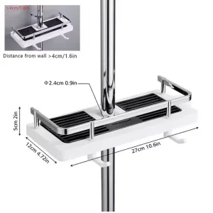 High-Quality Shower Rod Rack No Drilling Shelf Hanging silver Shower Caddy Suppliers, Supplier