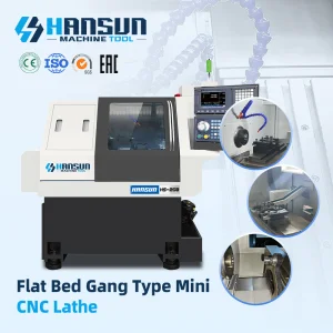 HS-20A Mini Benchtop Horizontal CNC Lathe with Fanuc Control High Precision Gang Tool Machine for Precision Turning
