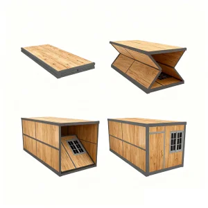 Casa Modular Personalizada Dobrável Prefabricada Escritório Pequeno ao Ar Livre Casas Pequenas Portáteis